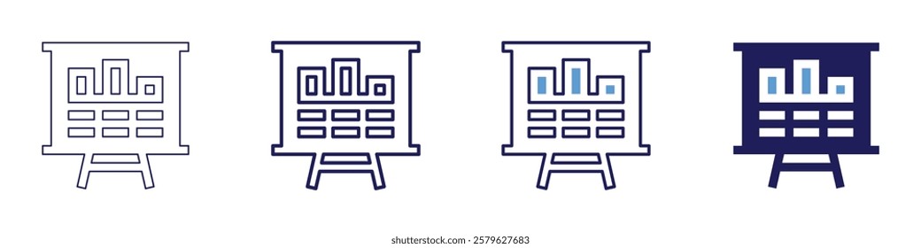 Webinar best practices icon in 4 different styles. Thin Line, Line, Bold Line, Duotone. Duotone style. Editable stroke.