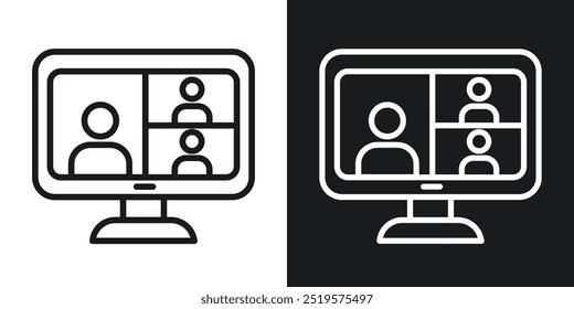Webinar black and white icon.