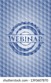 Webinar blue badge with geometric pattern. Vector Illustration. Detailed.