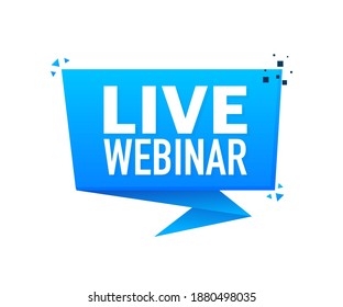 Webinar blue button, icon. Vector design illustration.