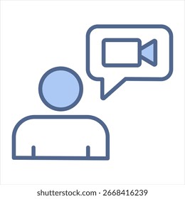 Webinar Blue Icon Vector Illustration