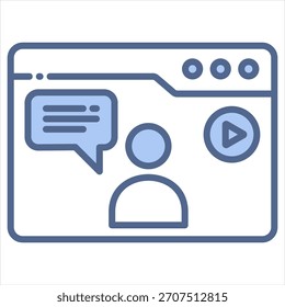 Webinar: Blaues Symbol, Vektorgrafik