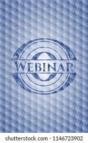 Webinar blue polygonal emblem.