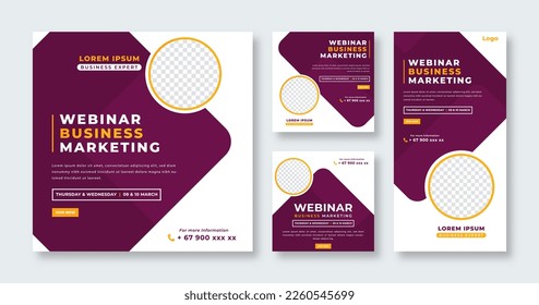 Webinar Business Conference Social Media Post for Online Marketing Promotion Banner, Story and Web Internet Ads Flyer