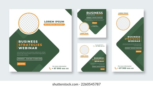 Webinar Business Conference Social Media Post for Online Marketing Promotion Banner, Story and Web Internet Ads Flyer