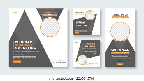 Webinar Business Conference Social Media Post for Online Marketing Promotion Banner, Story and Web Internet Ads Flyer