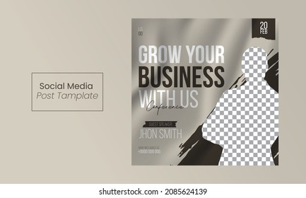 webinar business for social media post. Modern poster suitable for business webinars, marketing webinars, social media post template. square flyer Design. Editable Post Template Social Media ads.