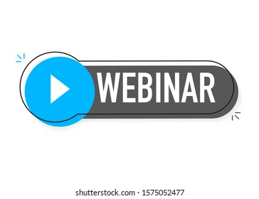 Webinar Button, icon on white background. Vector design.