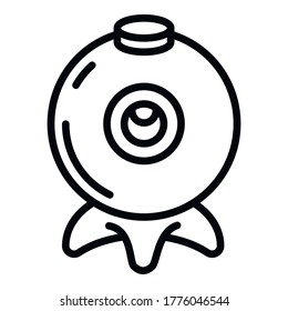Webinar camera icon. Outline webinar camera vector icon for web design isolated on white background