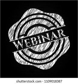  Webinar chalk emblem written on a blackboard