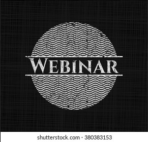 Webinar chalk emblem written on a blackboard
