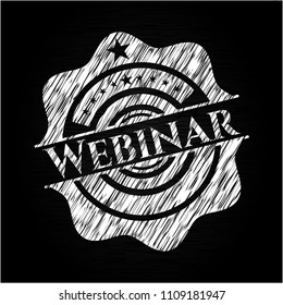  Webinar chalkboard emblem on black board