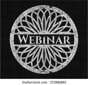Webinar chalkboard emblem on black board