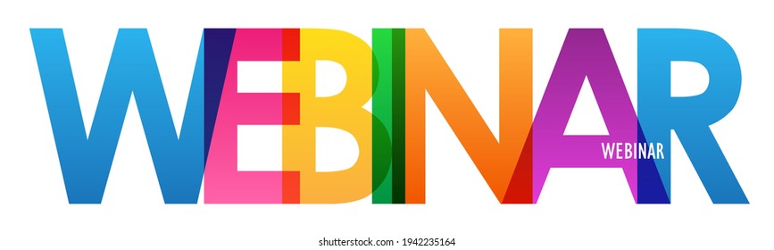 WEBINAR colorful vector typography banner isolated on white background