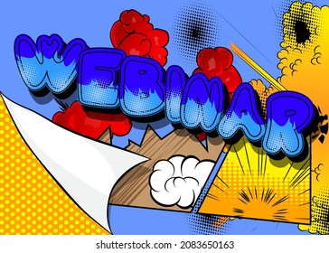 Webinar. Comic-Buchworttext auf abstraktem Comichintergrund. Retro Pop Art Style Illustration.