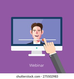 webinar concept design 3d isometric vector illustration 