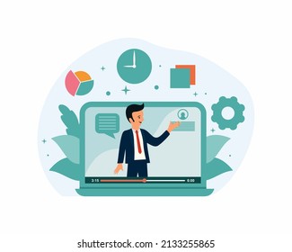 Webinar concept flat design vector illustration	