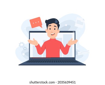 webinar concept flat illustration isolated in white background