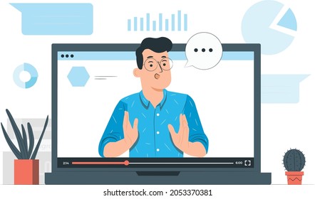 Webinar concept flat vector illustration
