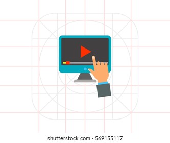 Webinar Concept Icon with Computer
