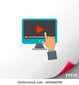 Webinar Concept Icon with Computer
