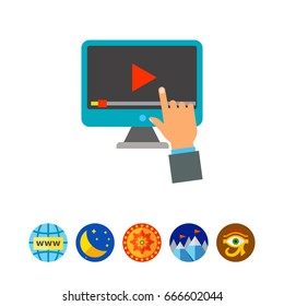 Webinar Concept Icon with Computer