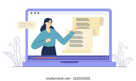 Webinar concept illustration. Cartoon flat vector illustration isolated on a white background