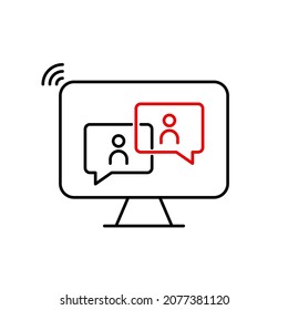 Webinar concept, online course, distant education, video lecture.