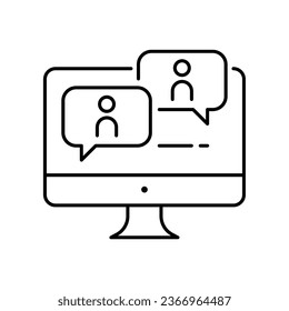 Webinar concept, online course, distant education, video lecture, internet group conference, training test, work from home, easy communication, vector icon