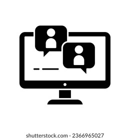 Webinar-Konzept, Online-Kurs, Fernunterricht, Videovortrag, Internet-Gruppenkonferenz, Trainingstest, Heimarbeit, einfache Kommunikation, Vektorsymbol