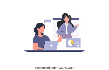 Webinar-Konzept. Online-Schulung. Idee von Online-Bildungsgrafik