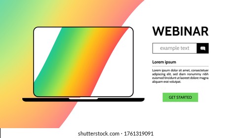 Webinar concept template, online course, distant education, video lecture, internet group conference, training test, work from home, app landing web page template,  illustration design isolated backgr