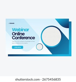 webinar conferencia Anuncio Plantilla Vector