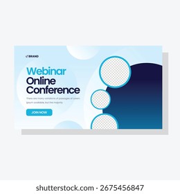 webinar conference banner template vector