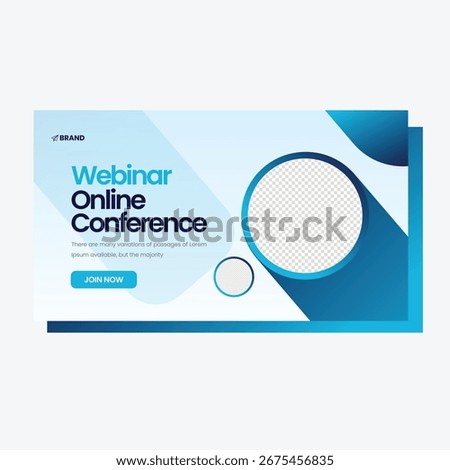webinar conference banner template vector