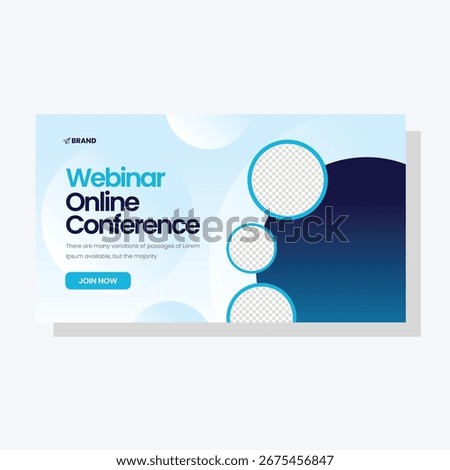 webinar conference banner template vector