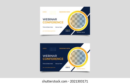 webinar conference social media post template concept design. online live conference banner design..eps