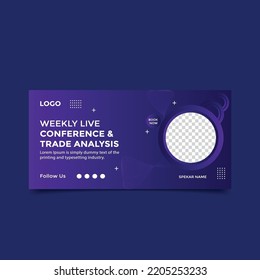 Webinar conference web banner or social media horizontal banner design.Online conference web banner or social media banner design.