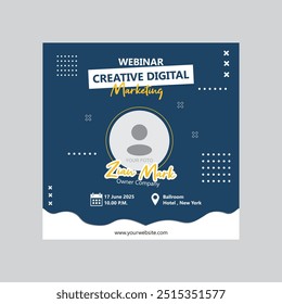 Webinar creative digital marketing template post vector design