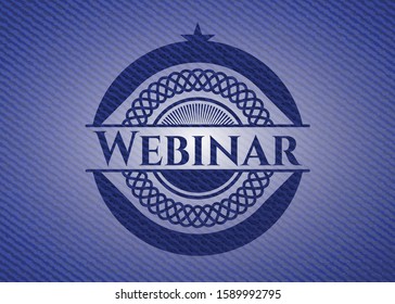 Webinar with denim texture. Vector Illustration. Detailed.
