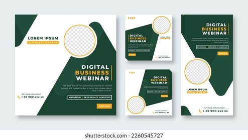 Webinar Digital Business Conference Social Media Post for Online Marketing Promotion Banner, Story and Web Internet Ads Flyer