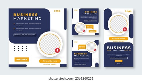 Webinar Digital Business Conference Social Media Post for Online Marketing Promotion Banner and Web Internet Ads Flyer
