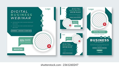 Webinar Digital Business Conference Social Media Post for Online Marketing Promotion Banner and Web Internet Ads Flyer