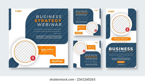 Webinar Digital Business Conference Social Media Post for Online Marketing Promotion Banner and Web Internet Ads Flyer