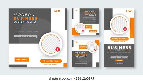 Webinar Digital Business Conference Social Media Post for Online Marketing Promotion Banner and Web Internet Ads Flyer