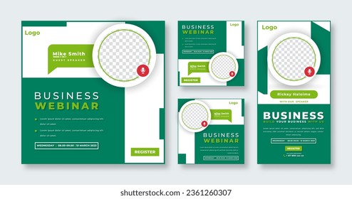 Webinar Digital Business Conference Social Media Post for Online Marketing Promotion Banner and Web Internet Ads Flyer