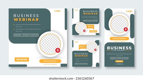 Webinar Digital Business Conference Social Media Post for Online Marketing Promotion Banner and Web Internet Ads Flyer