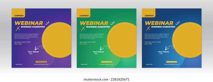 webinar editable square template post. You can use it for all your social media designs.