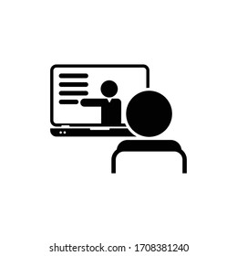 Webinar, E-learning flat style icon