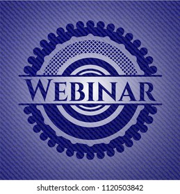Webinar emblem with denim texture